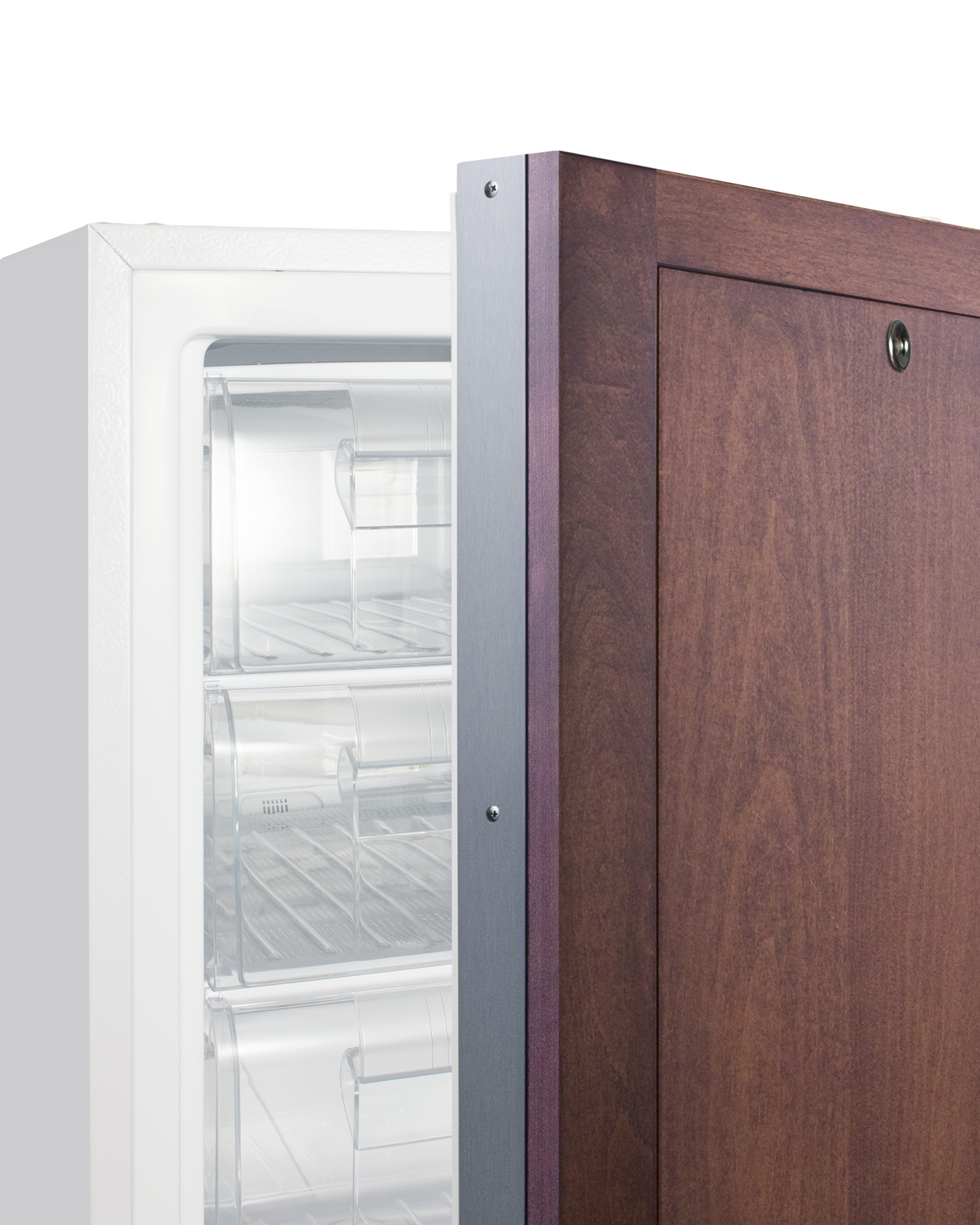 Built-in undercounter -25 C ADA compliant all-freezer with panel-ready door, factory installed lock, digital controls, interior baskets, hospital cord with 'green dot' plug, access port, and manual defrost operation
